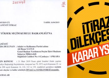 AK Parti’nin YSK’ya sunduğu itiraz dilekçesi