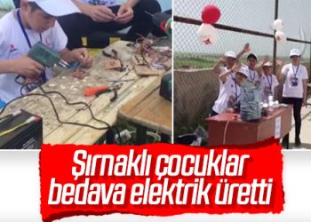 Elektrik üreten Şırnaklı çocuklar