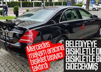 Tunç Soyer makam aracına bisiklet taşıyıcı taktırdı