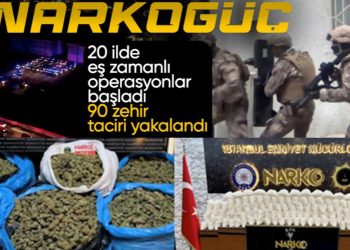 NARKOGÜÇ operasyonu! 20 ilde 90 zehir taciri enselendi…
