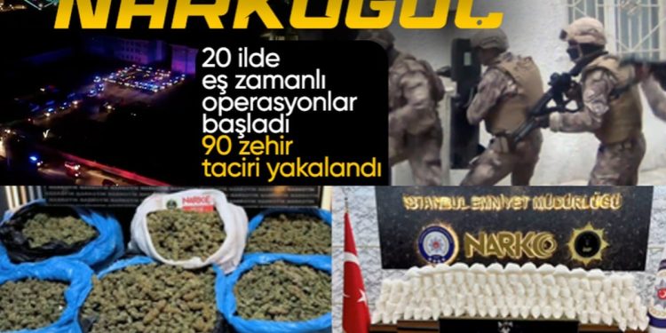 NARKOGÜÇ operasyonu! 20 ilde 90 zehir taciri enselendi…