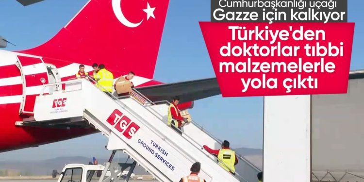 Cumhurbaşkanlığı uçağı Gazze’ye yardım için yola çıktı